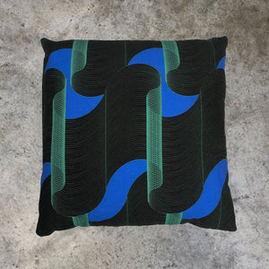 1973 Print - Cushion | green / blue / black