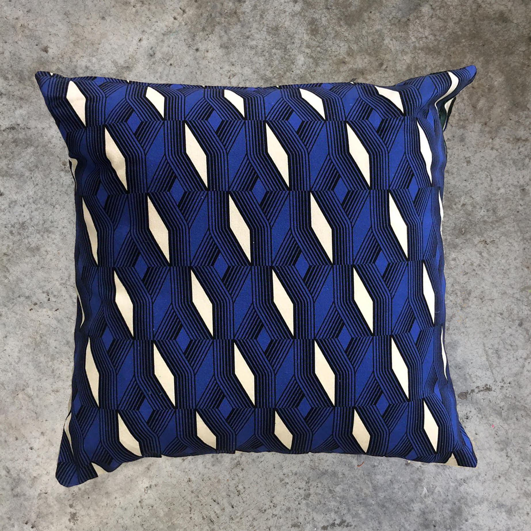 1979 Print - Cushion | blue / white / black