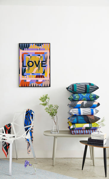 Love Art Print - Navy / Pink | The Love Collection